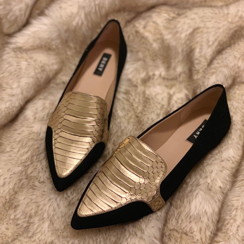 Black & Gold DKNY flats